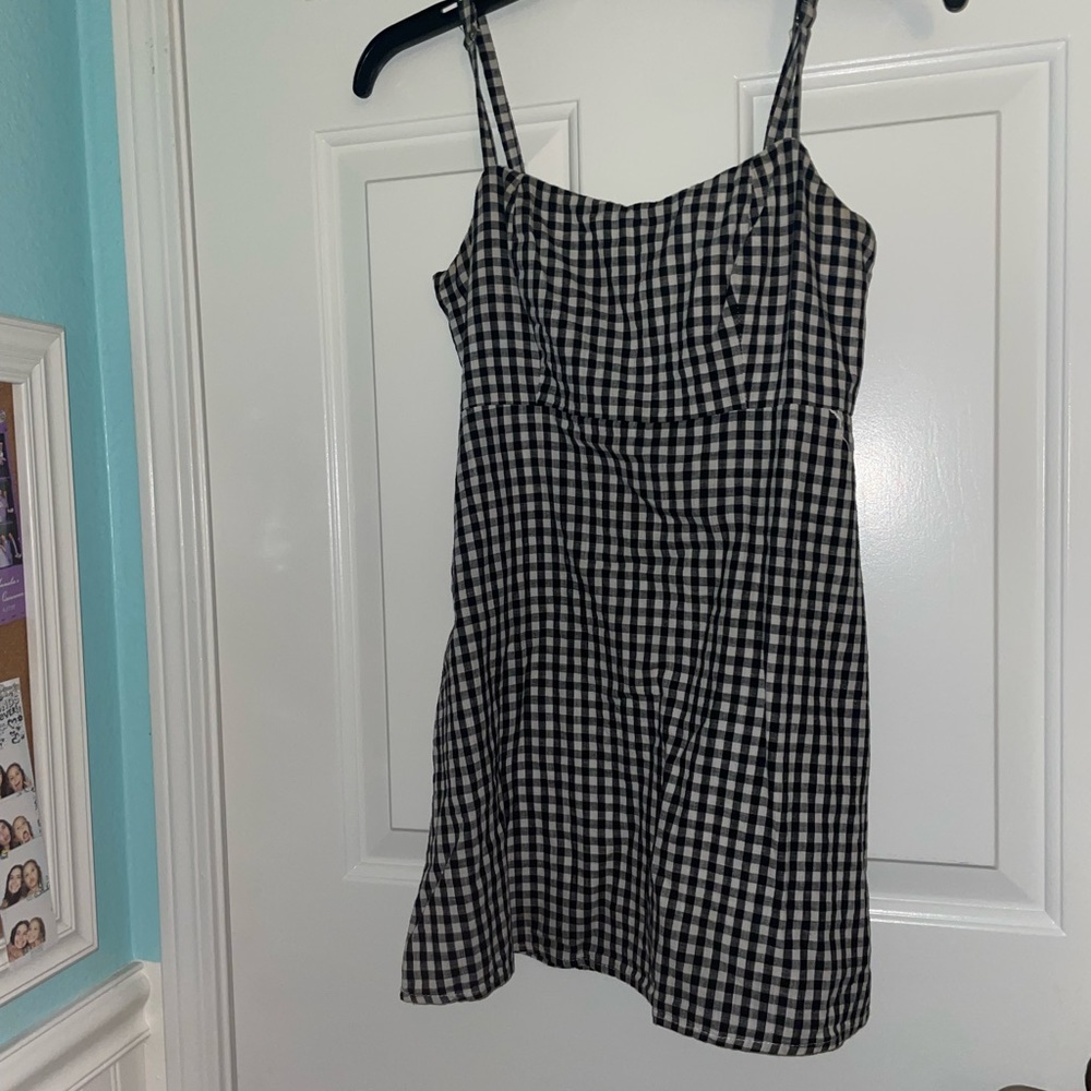 vintage checker print mini dress